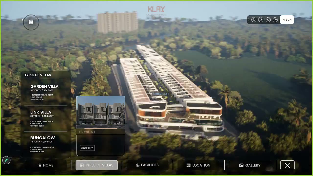 The villa type configurator open over the 11 Tanjung masterplan