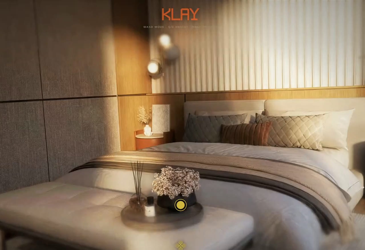 The captured Xandari show-unit bedroom, explorable in the browser